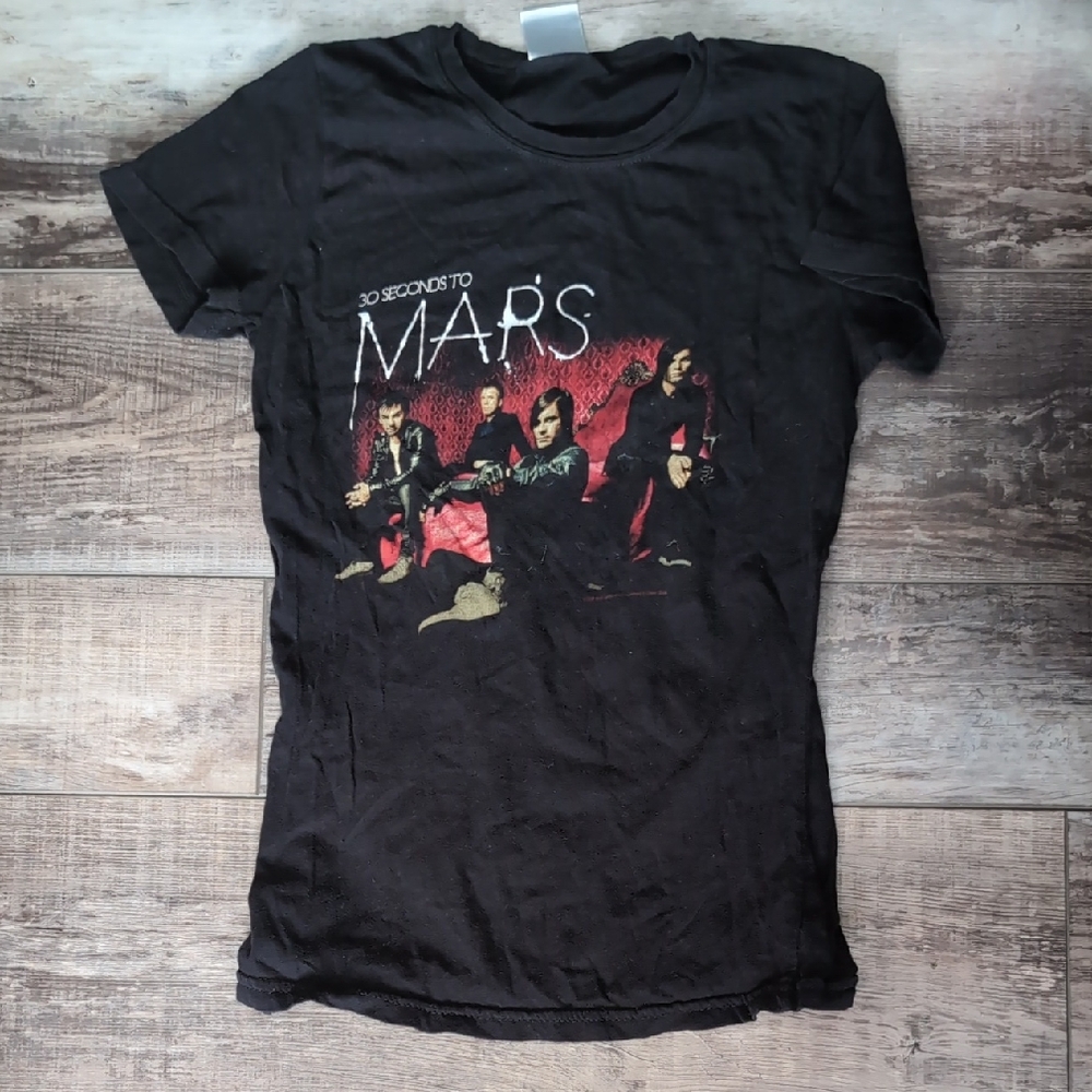 30 Seconds to Mars Black Graphic Tee 2000s